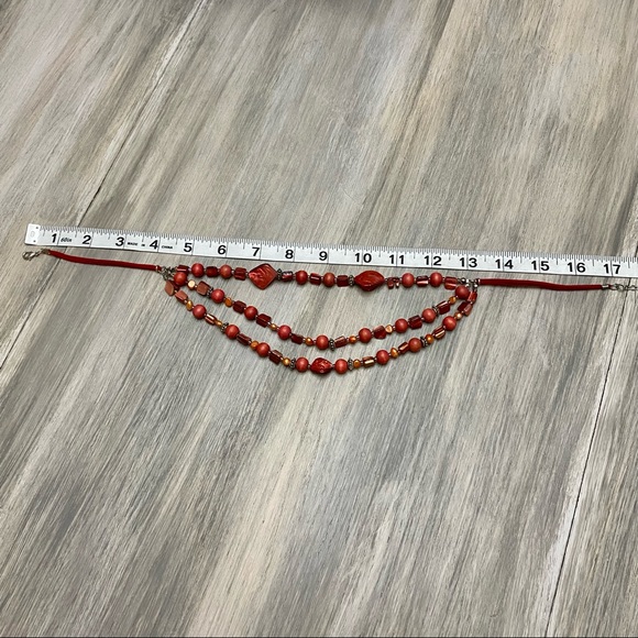 Red Jasper Layered Beaded Necklace - Picture 7 of 7